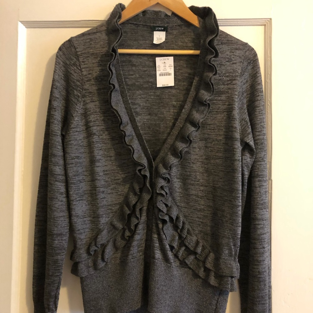JCrew ruffle cardigan - NWT